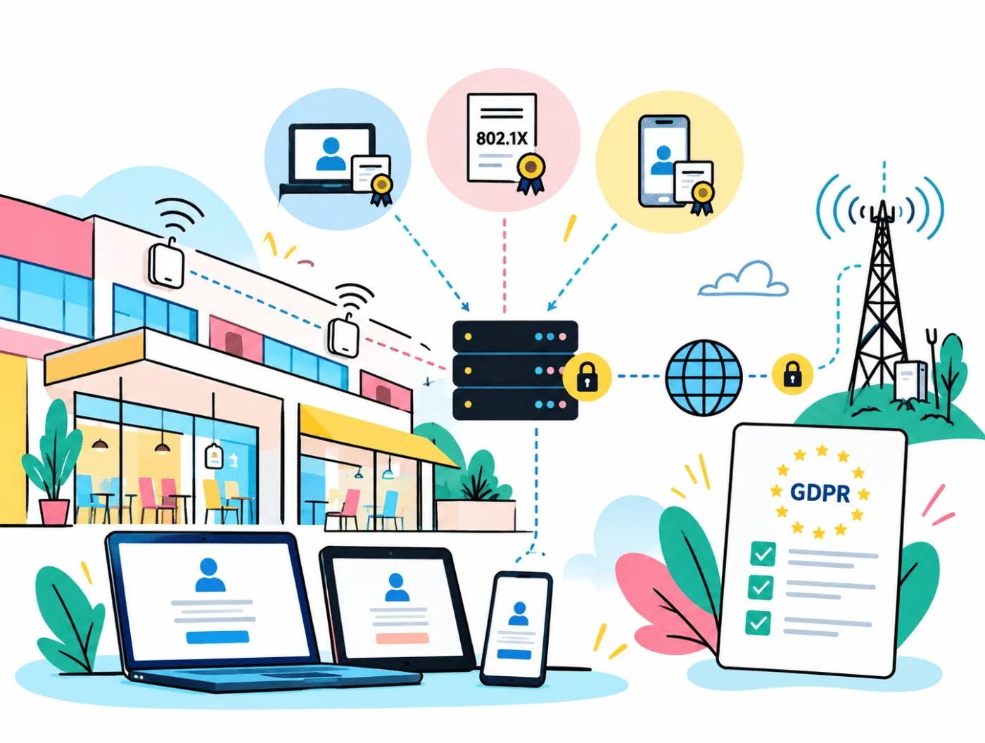 Secure guest Wi-Fi with certificates, encryption and GDPR compliance